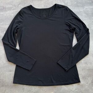 WoolX Remi Merino Blend Crew Neck Long Sleeve Top, Size Large, Black